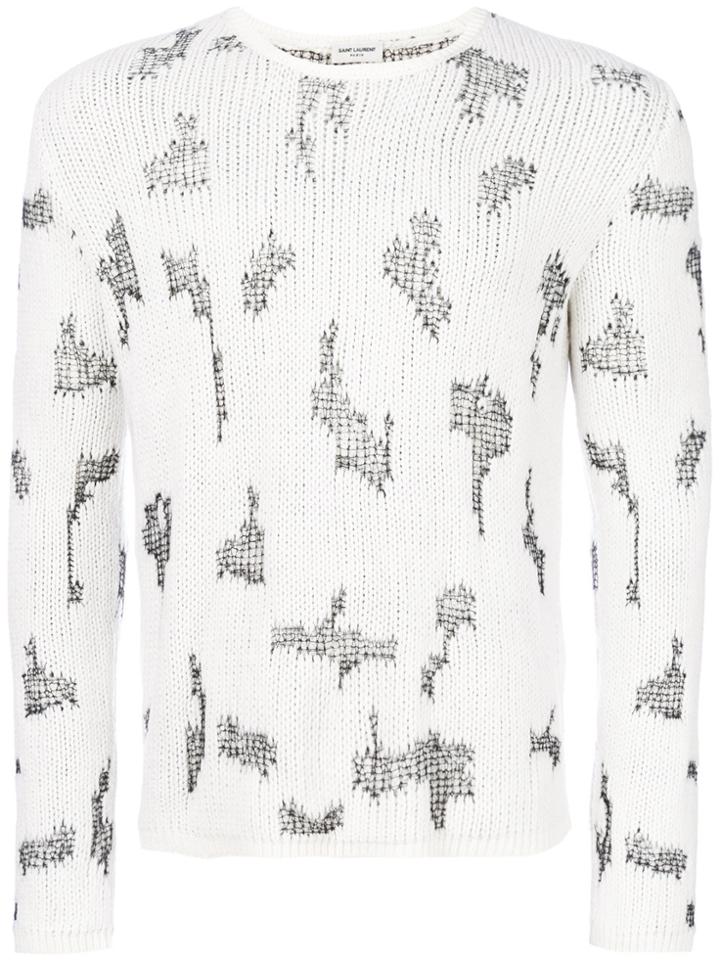 Saint Laurent Resewn Inserts Sweater - White