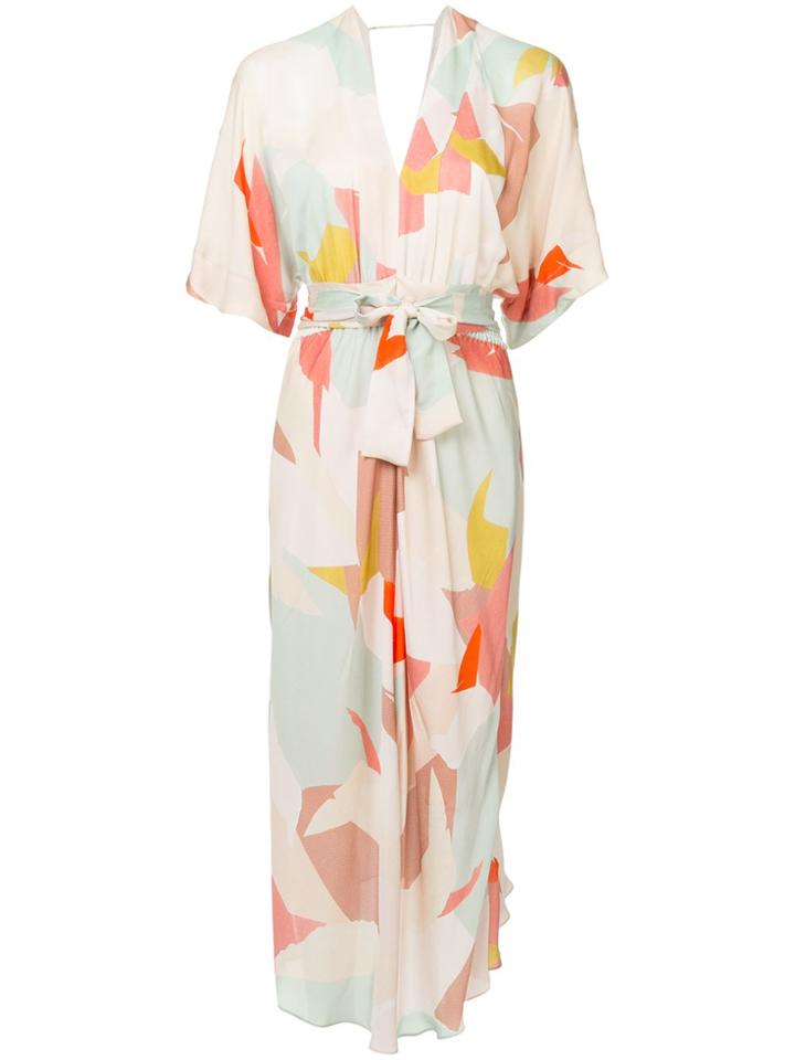 Ginger & Smart Print Converge Belted Dress - Multicolour
