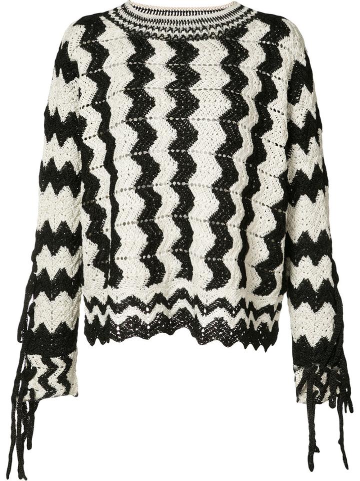Spencer Vladimir Wavy Pattern Jumper, Women's, Size: Small, Black, Silk