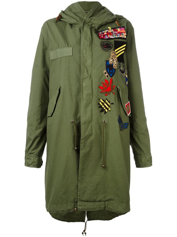 Mr & Mrs Italy Multipatch Parka, Women's, Size: Xxs, Green, Cotton/polyester/silk/polyamide