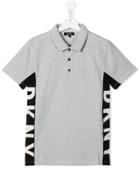 Dkny Kids Side Logo Print Polo Shirt - Grey