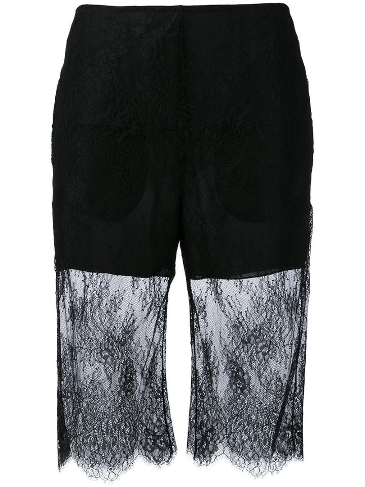 Philosophy Di Lorenzo Serafini - Lace Layered Shorts - Women - Nylon/polyester - 44, Black, Nylon/polyester