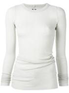 Rick Owens - Ribbed T-shirt - Women - Silk/viscose - 42, Nude/neutrals, Silk/viscose