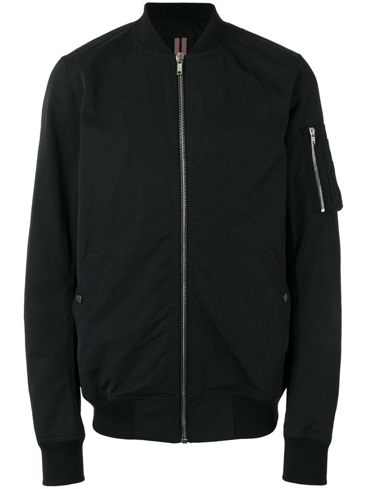 Rick Owens Drkshdw Zip Sleeve Bomber Jacket, Men's, Size: Medium, Black, Cotton/polyamide