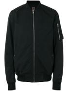 Rick Owens Drkshdw Zip Sleeve Bomber Jacket, Men's, Size: Medium, Black, Cotton/polyamide