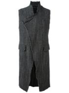Lost & Found Ria Dunn Long Waistcoat, Men's, Size: Medium, Black, Linen/flax/polyester/viscose/wool
