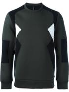 Neil Barrett Crew Neck Sweatshirt, Men's, Size: Large, Green, Cotton/polyurethane/spandex/elastane/viscose