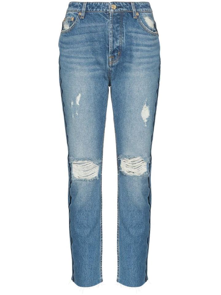 P.e Nation 1993 Distressed Straight-leg Jeans - Blue