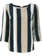 Akris Punto Striped Relaxed Fit Blouse, Women's, Size: 40, Black, Silk