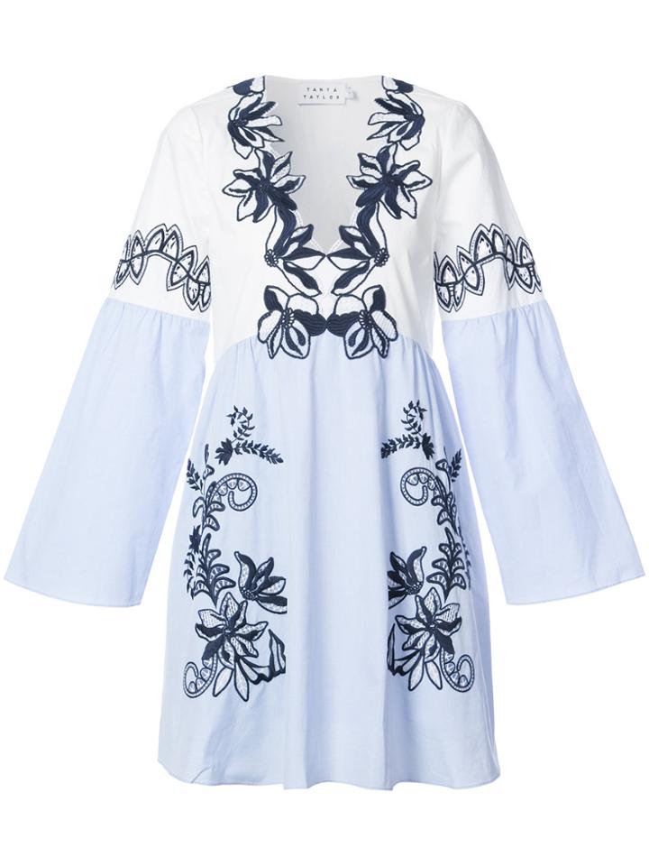 Tanya Taylor Embroidered Floral Tunic Dress - Multicolour