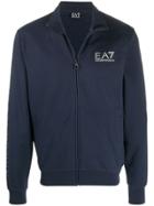 Ea7 Emporio Armani Track Style Logo Jacket - Blue
