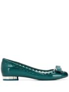Salvatore Ferragamo Glitter Ballerina Shoes - Blue