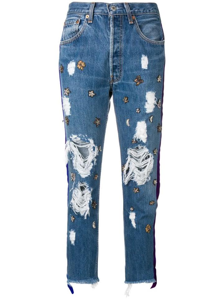 Lédition Lédition X Levi's Embroidered Jeans - Blue