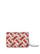 Burberry Monogram Print Card Case With Detachable Strap - Red