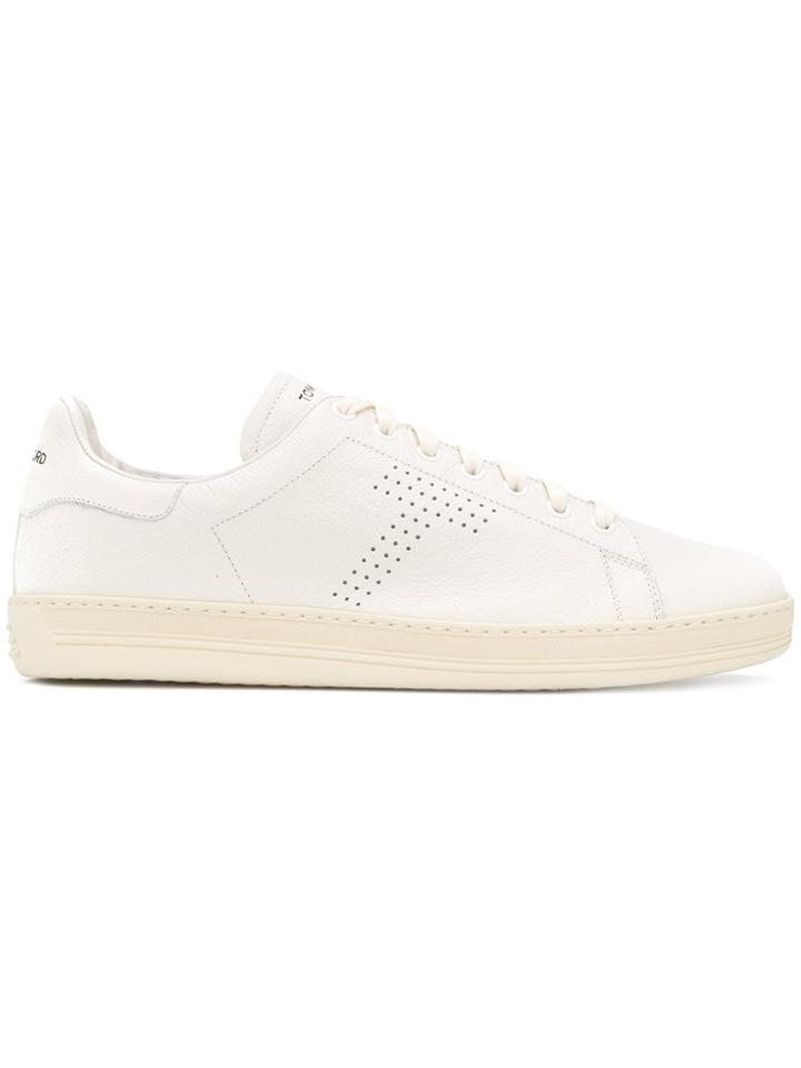 Tom Ford Perforated Lace-up Sneakers - White