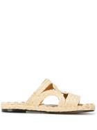 Clergerie Interwoven Raffia Sandals - Neutrals