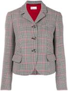 Red Valentino Cropped Check Pattern Jacket - Black
