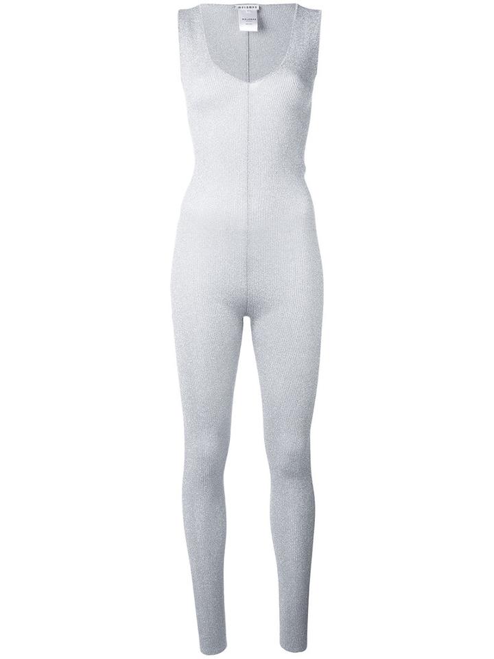 Melampo - Lurex Jumpsuit - Women - Nylon/polyester - 40, Grey, Nylon/polyester