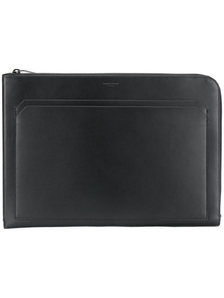 Saint Laurent Zipped Tablet Sleeve Bag - Black