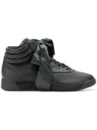 Reebok Freestyle Hi Satin Bow Sneakers - Black