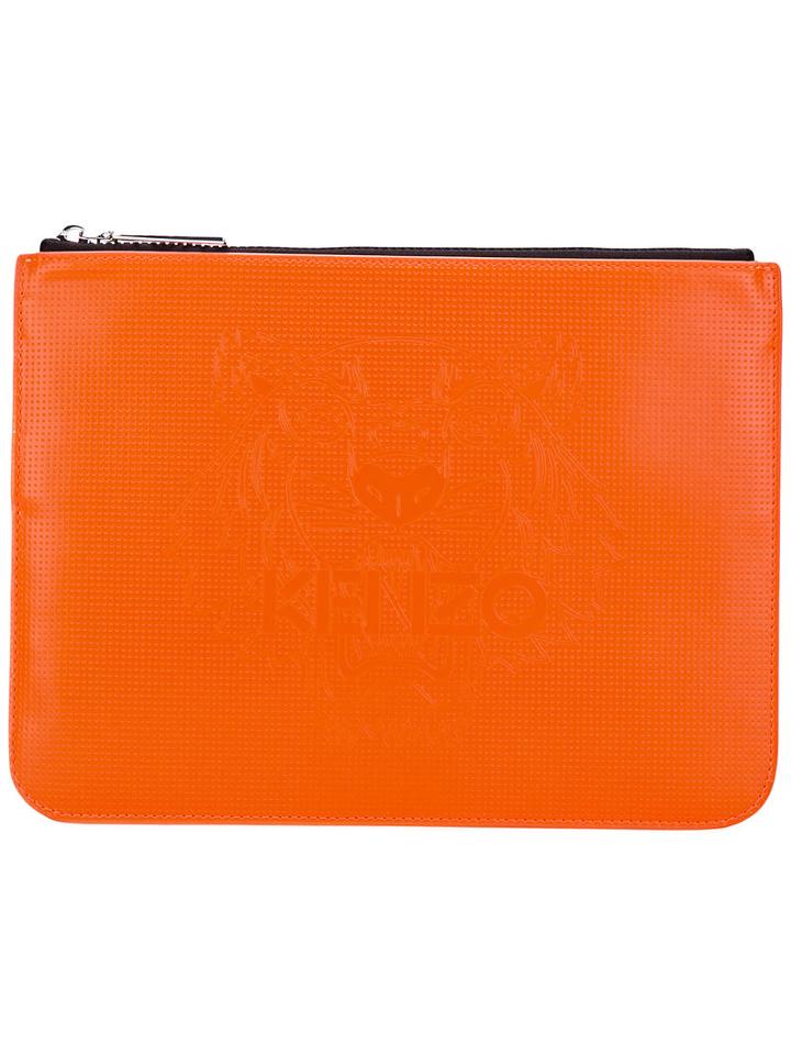 Kenzo - Kombo Clutch - Women - Leather - One Size, Yellow/orange, Leather