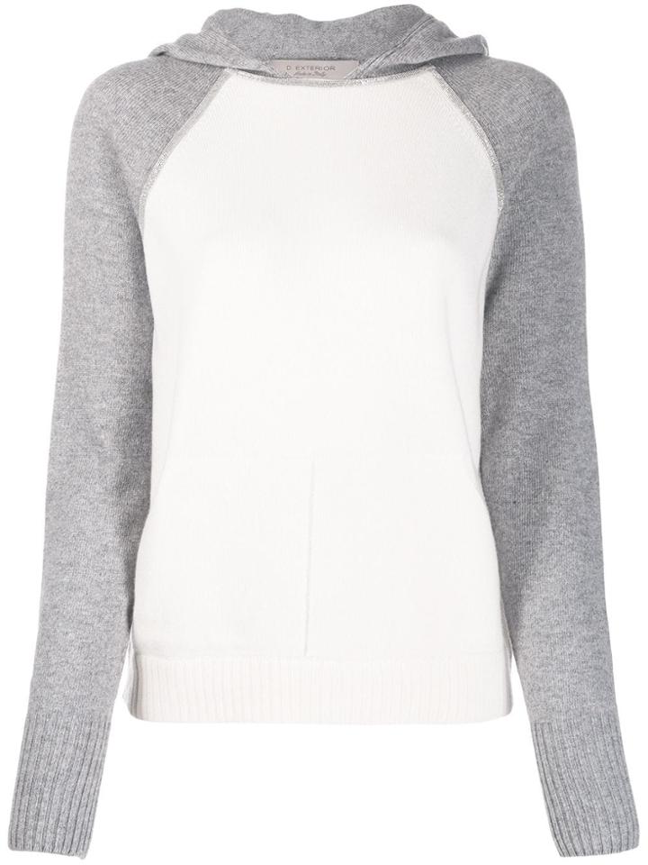 D.exterior Hooded Knitted Jumper - White
