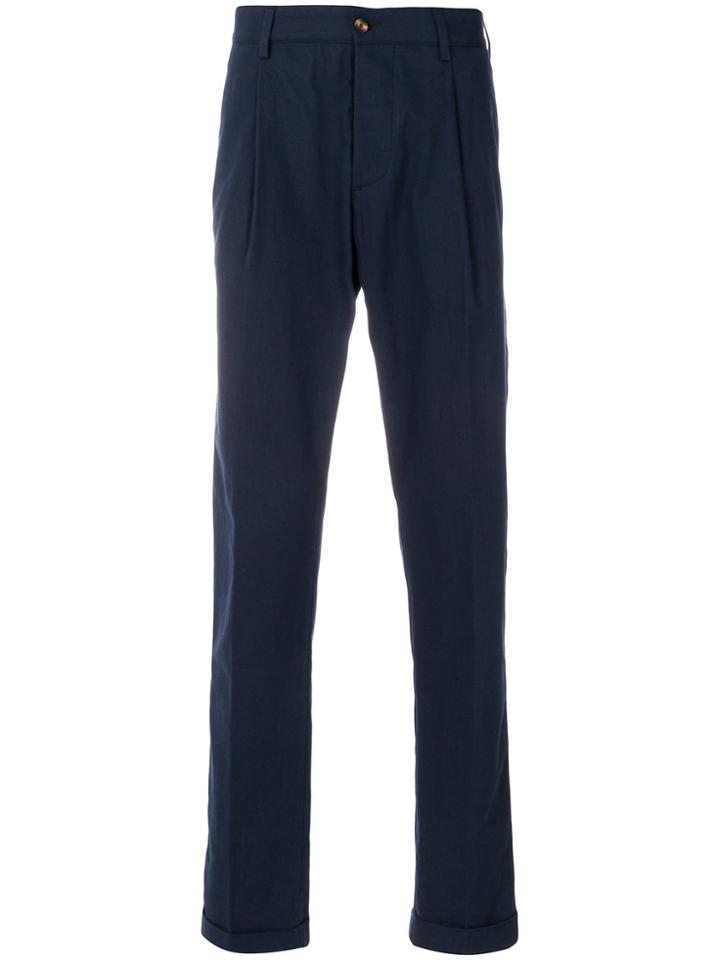 Doppiaa Straight Leg Trousers - Blue