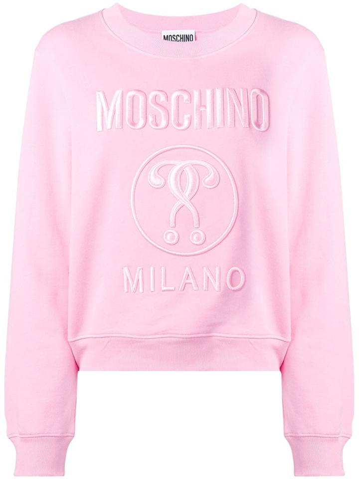 Moschino Embroidered Logo Sweatshirt - Pink & Purple