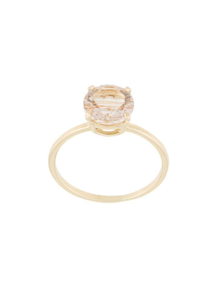 Natalie Marie 14kt Yellow Gold Precious Rutilated Quartz Ring