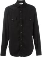 Saint Laurent Classic Western Shirt, Men's, Size: L, Black, Lyocell