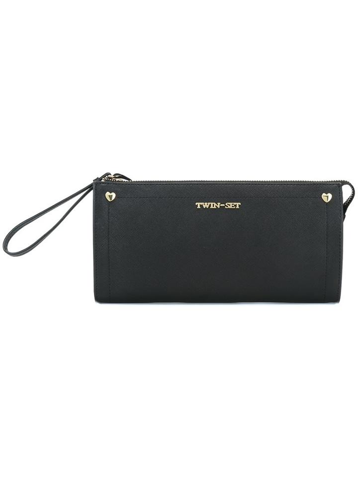 Twin-set Zipped Clutch, Women's, Black