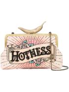 Sarah's Bag Embroidered Hotness Chilli Clutch - Pink & Purple