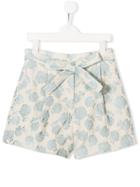 Caffe' D'orzo Teen Rose Embroidered Shorts - Neutrals