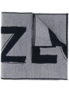 Z Zegna Logo Knitted Scarf - Blue