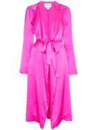 We Are Leone Tallulah Silk Trench Coat - Pink & Purple
