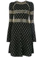 Michael Michael Kors Studded Fit-and-flare Dress - Black