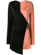 Attico Bicolour Wrap Dress - Black