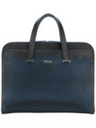 Furla - Perforated Decoration Flat Tote - Men - Leather - One Size, Black, Leather