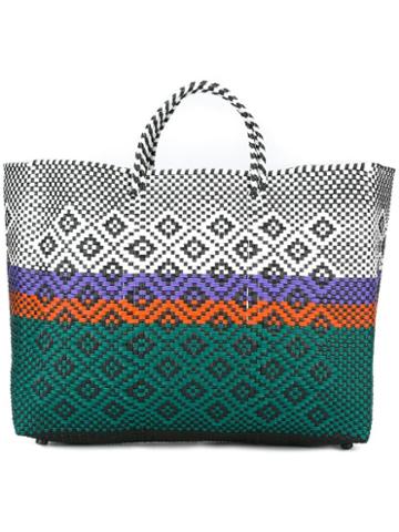 Truss Nyc Woven Tote, Women's, Green, Plastic
