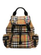 Burberry Leather Vintage Check Rucksack - Nude & Neutrals