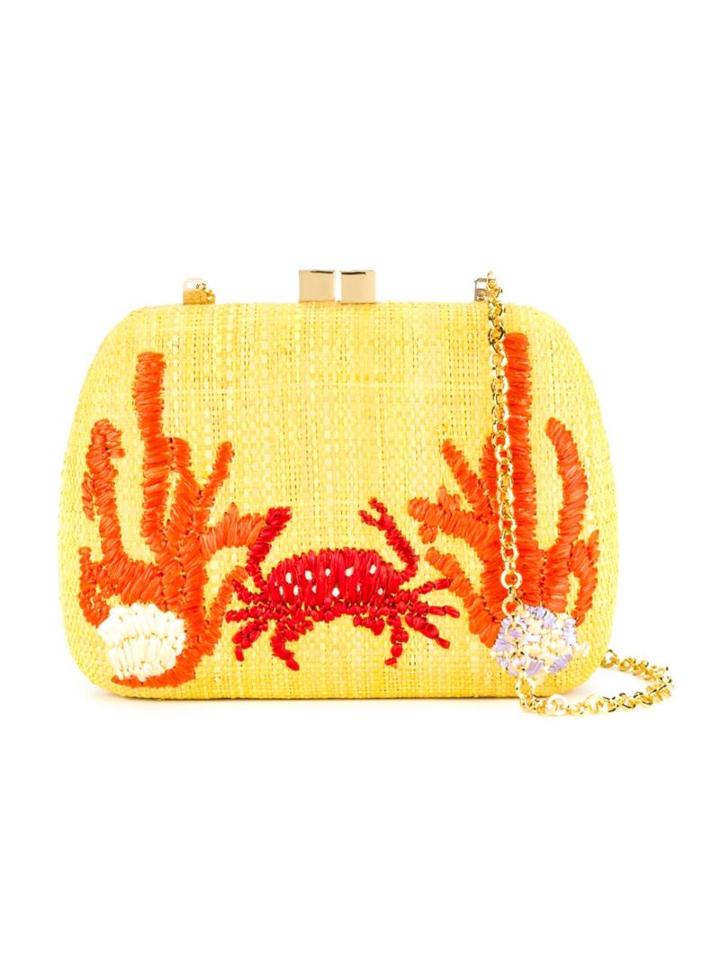 Serpui Embroidered Clutch, Women's, Yellow/orange