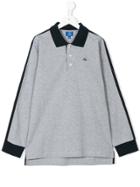 Fay Kids Long Sleeved Polo Shirt - Grey