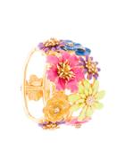 Oscar De La Renta Painted Floral Bracelet - Metallic