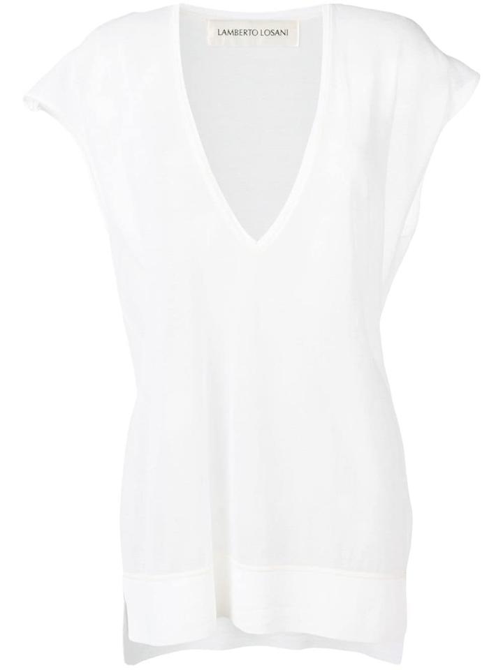 Lamberto Losani Oversized Sheer Top - White