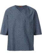 Barena Denim T-shirt, Men's, Size: 54, Blue, Cotton