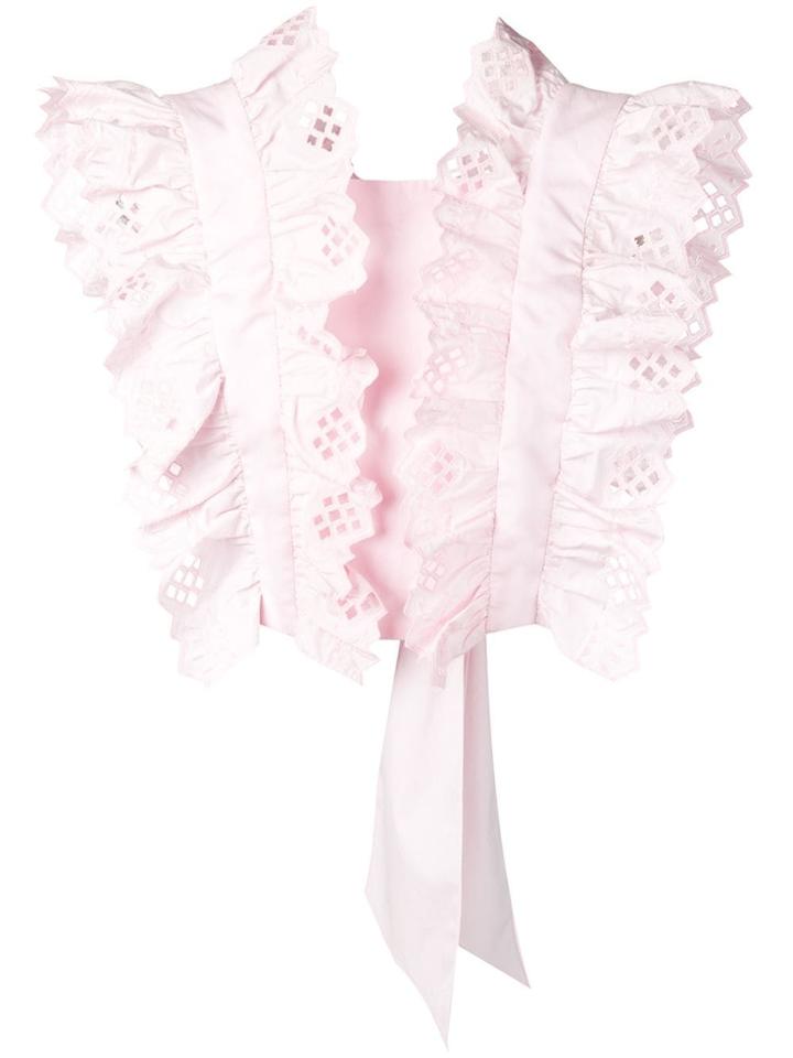 Alberta Ferretti Ruffled Cropped Blouse - Pink