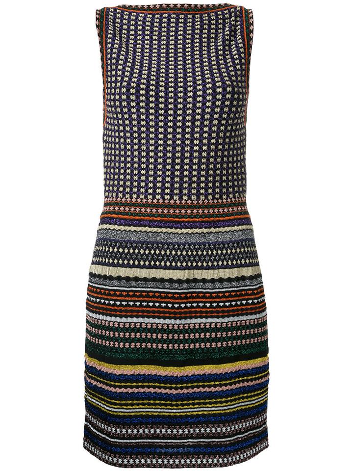 Missoni Boatneck Striped Fitted Dress, Women's, Size: 40, Nylon/polyester/cupro/viscose
