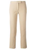 Joseph Cropped Flared Trousers, Women's, Size: 36, Nude/neutrals, Cotton/ramie