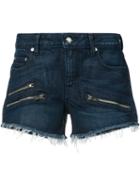 Derek Lam 10 Crosby Zipped Denim Shorts, Women's, Size: 27, Blue, Cotton/elastodiene