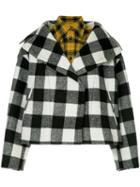 Nº21 Oversized Lapel Layered Check Jacket - Multicolour